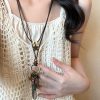 Bronze letter necklace