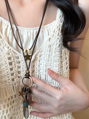Bronze letter necklace