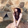 New flat top straw hat outdoor sun hat