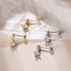 Gold pendant diamond earrings